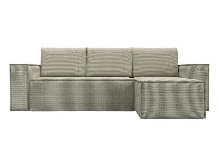 Угловой диван-кровать Куба серо-бежевого цвета правый угол