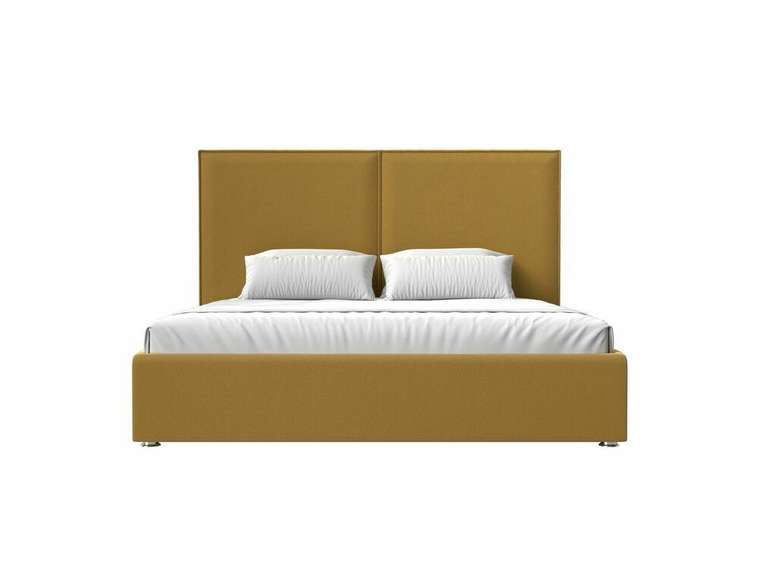 Кровать Аура 200х200 желтого цвета с подъемным механизмом 