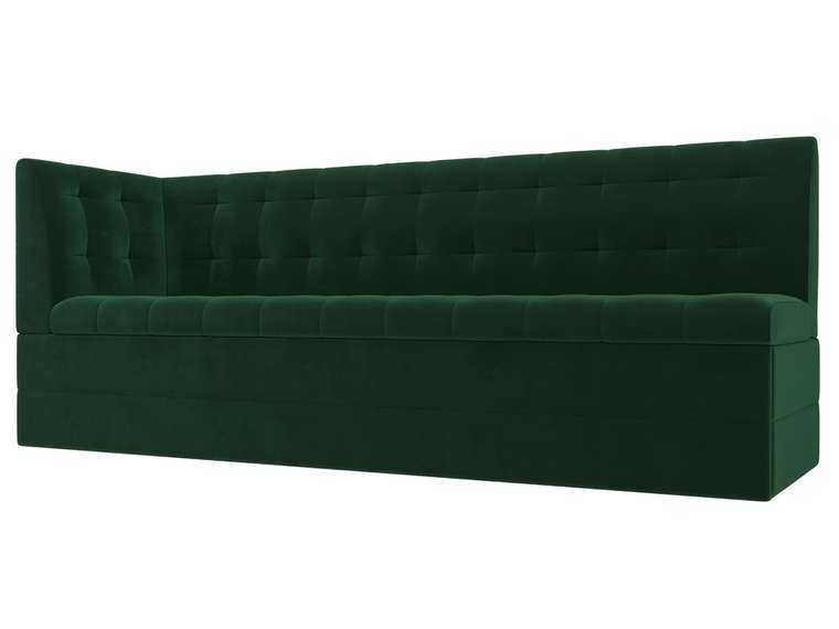 Угловой диван-кровать Бриз зеленого цвета с углом слева