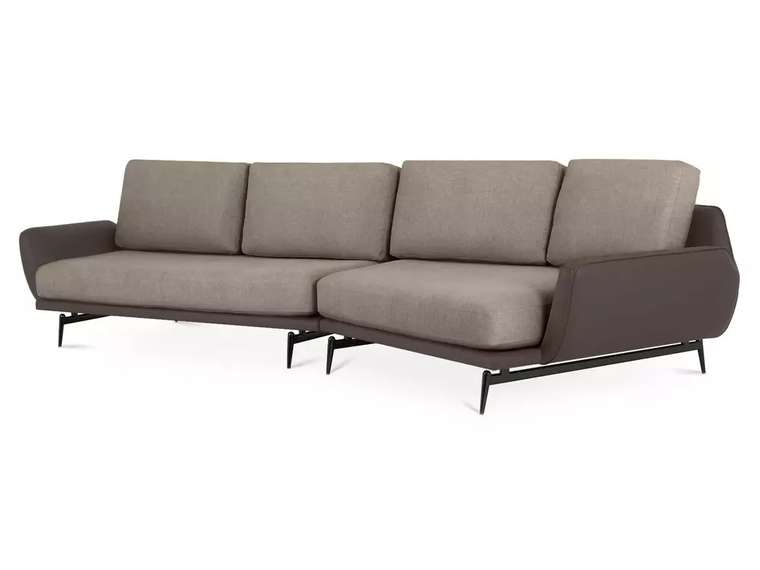 Угловой диван правый Ispani коричнево-бежевого цвета