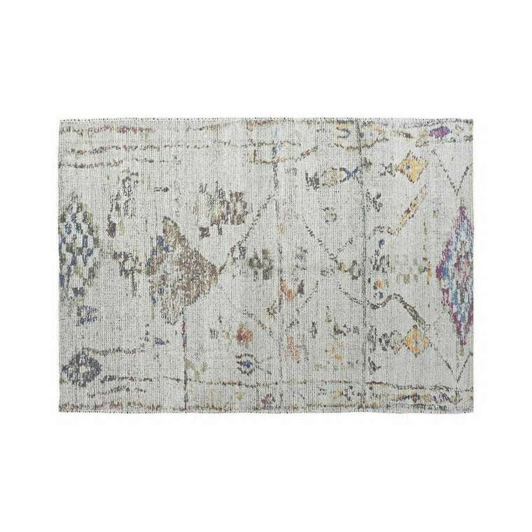 Ковер из полиэстера и хлопка 120x180 бело-серого цвета