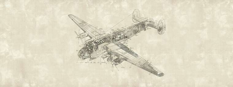 Обои Drawing Plane №2 шовные на флизелиновой основе