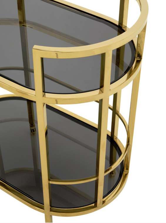 Сервировочный столик Eichholtz "Trolley Townhouse"  с металлическим каркасом золотого цвета