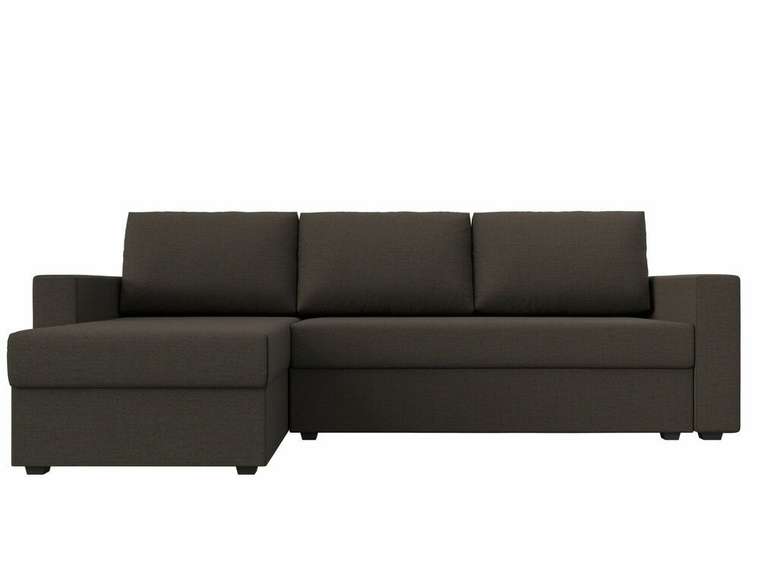 Угловой диван-кровать Траумберг Лайт темно-коричневого цвета левый угол
