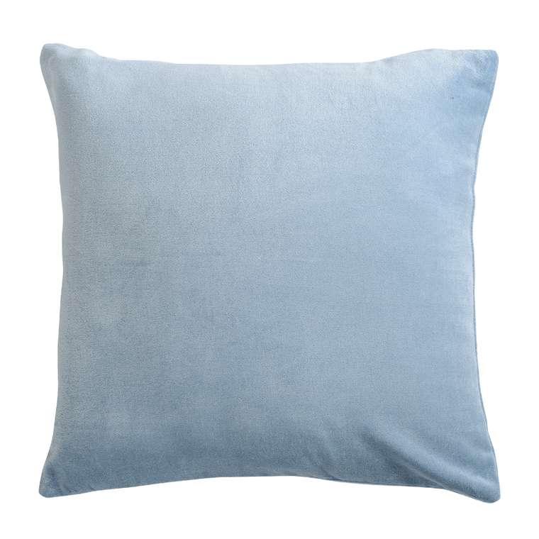 Подушка декоративная Essential из хлопкового бархата светло-синего цвета