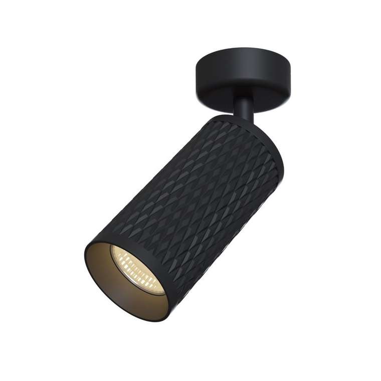 Потолочный светильник Alfa из алюминия черного цвета 