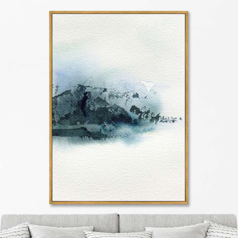 Репродукция картины на холсте Lonely mountain in a Snowstorm, 2021г.