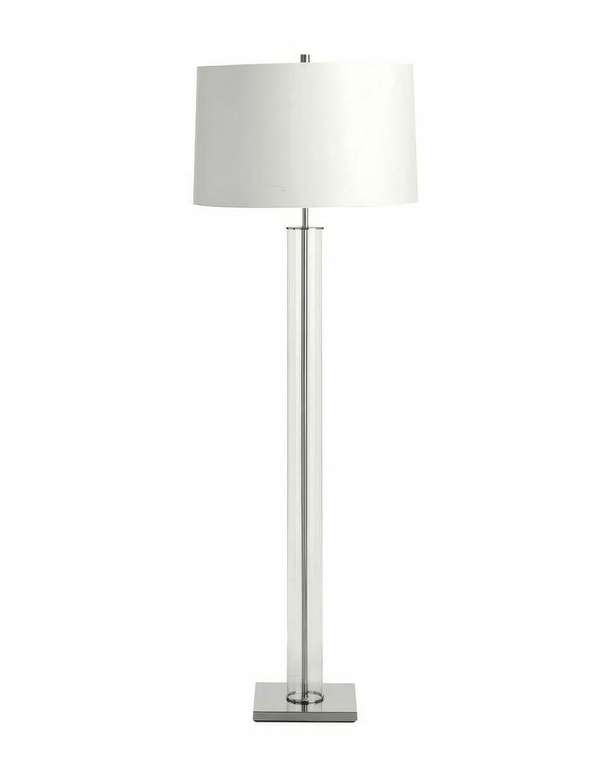 Напольная лампа Томас бело-серебряного цвета