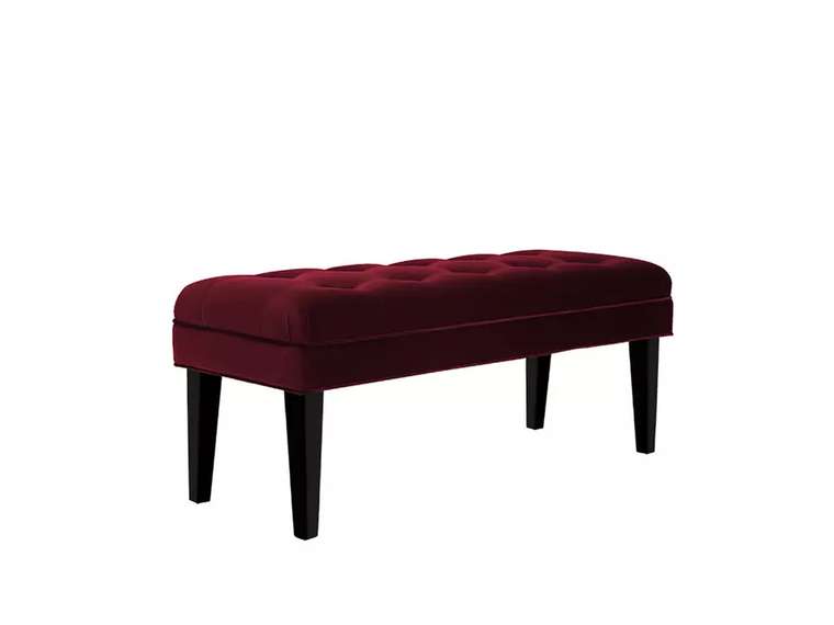 Банкетка Adel бордового цвета с черными ножками