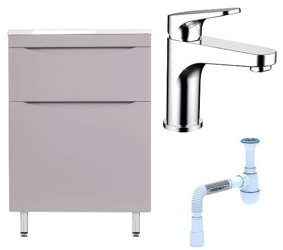 Комплект: Тумба с раковиной Бергамо