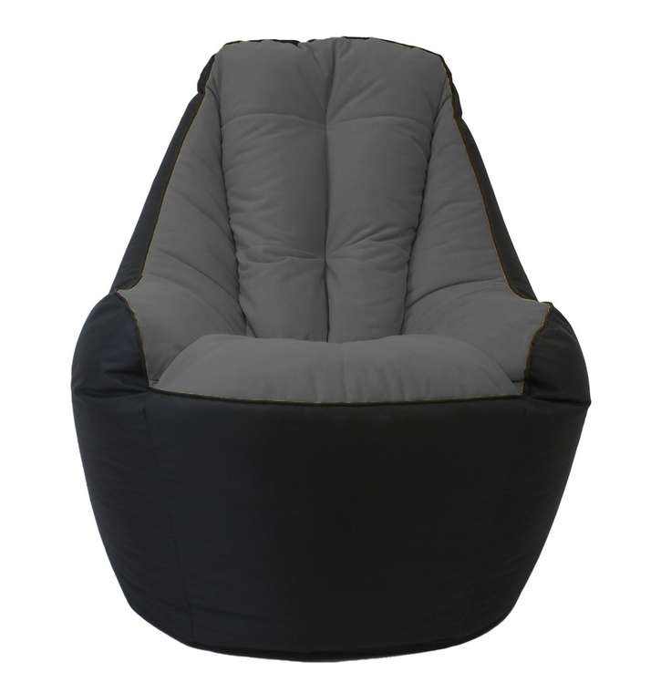 Кресло-мешок Бали серо-черного цвета
