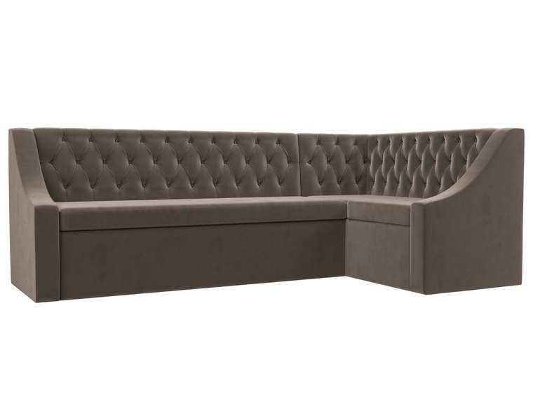 Кухонный угловой диван-кровать Мерлин коричневого цвета правый угол