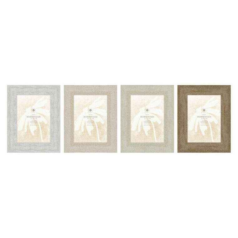 Фоторамка Home ESPRIT Белый Бежевый Стеклянный полистирол Scandi 19 x 2 x 24 cm (4 штук)