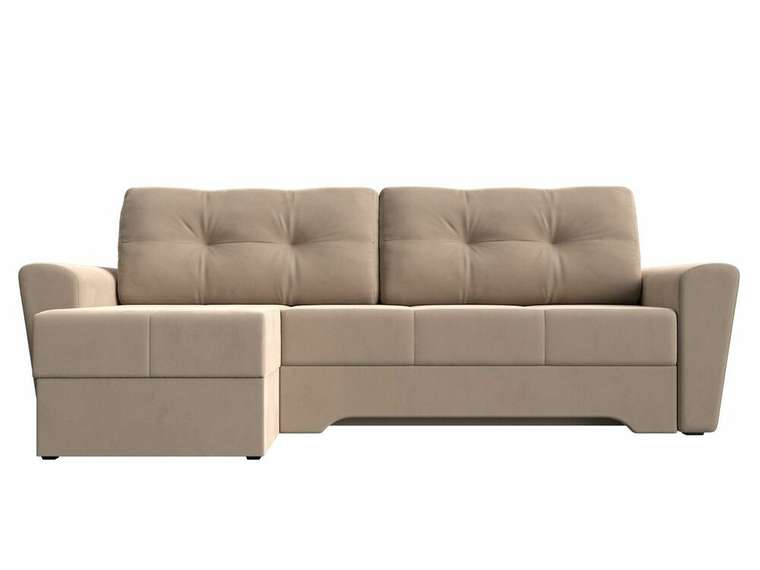 Угловой диван-кровать Амстердам бежевого цвета левый угол