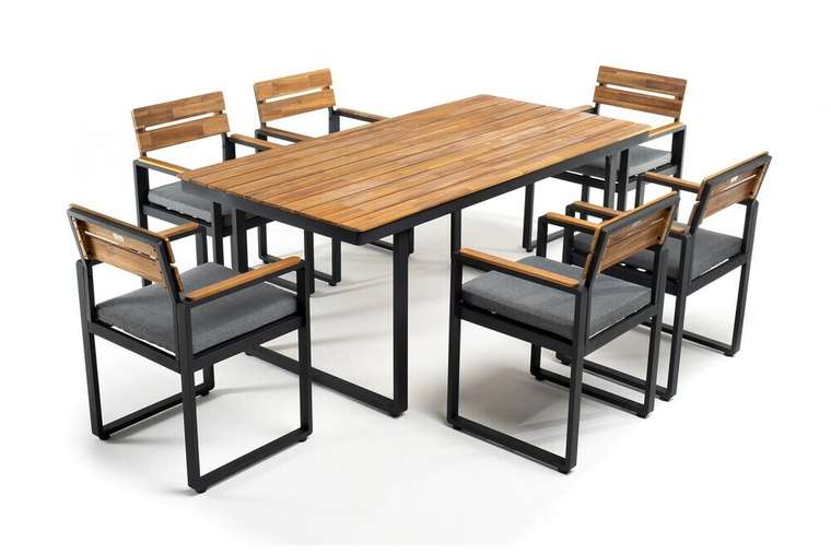 Обеденная группа Tора L бежево-серого цвета