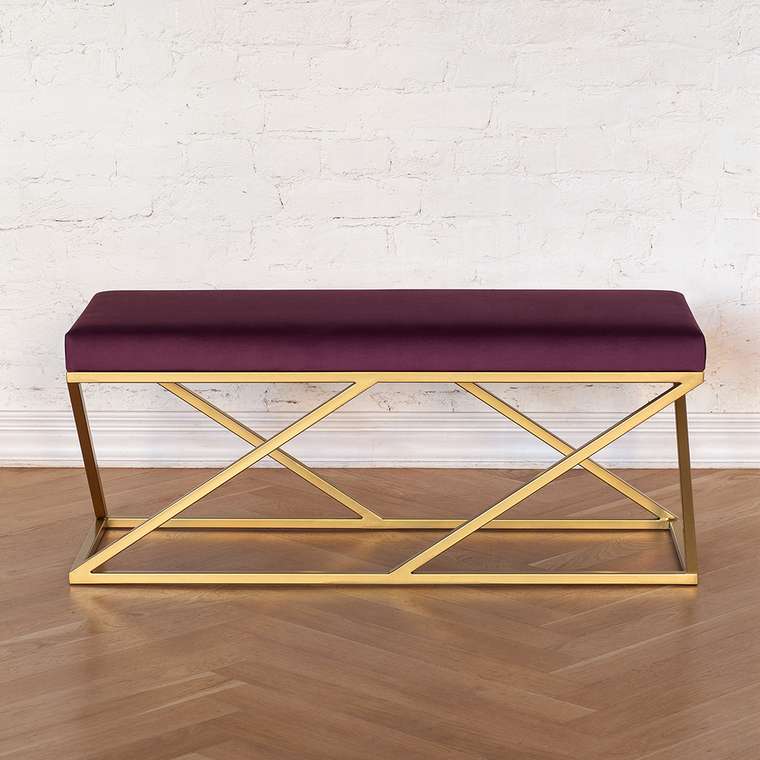 Банкетка Zuma бордово-золотого цвета