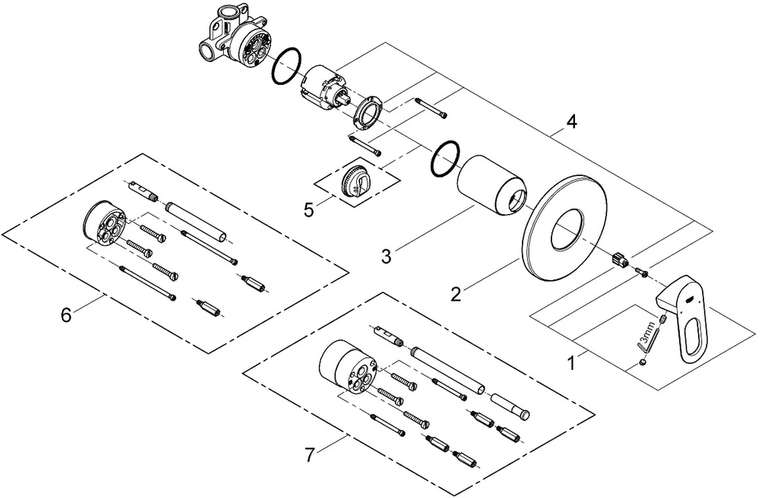 Встраиваемый смеситель для душа и ванны BauLoop для ванны