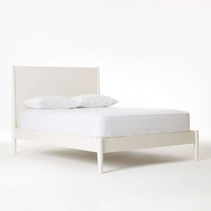 Кровать из дуба с высоким изголовьем белая 160х200