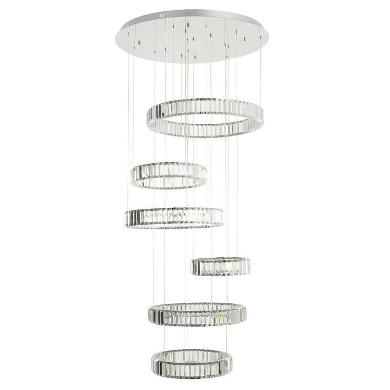 Citilux Чезаре CL338661 LED Люстра хрустальная с пультом Хром