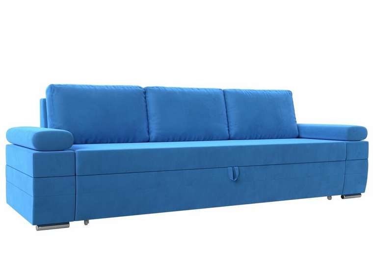 Прямой диван-кровать Канкун голубого цвета