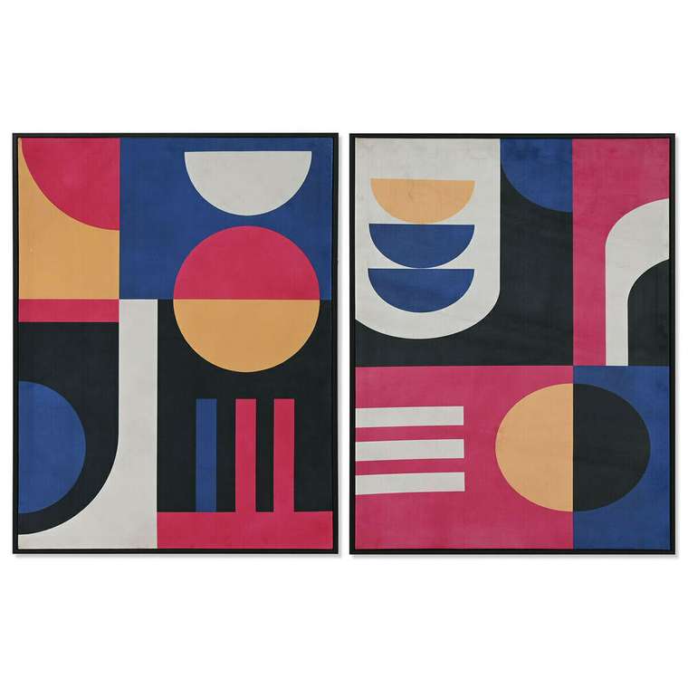 Картина Синий Чёрный современный город 63 x 3 x 83 cm (2 штук)