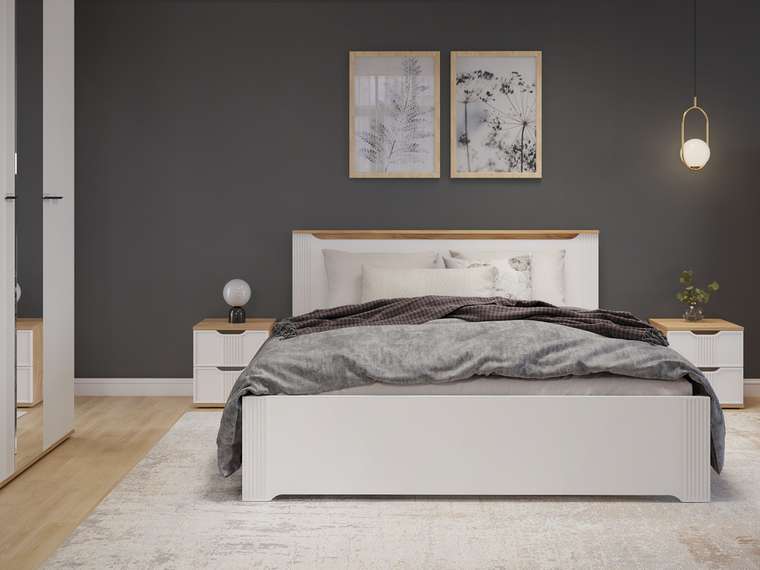 Комплект мебели для спальни Эмилия белого цвета 
