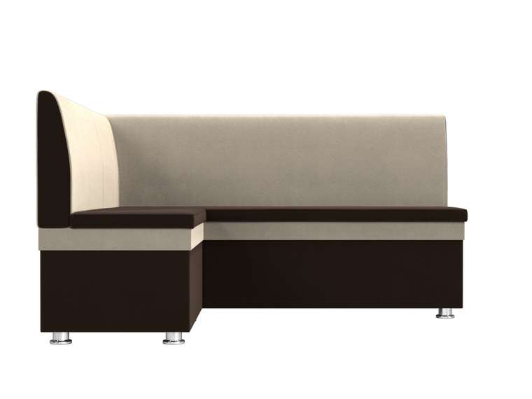 Угловой диван Уют коричнево-бежевого цвета левый угол