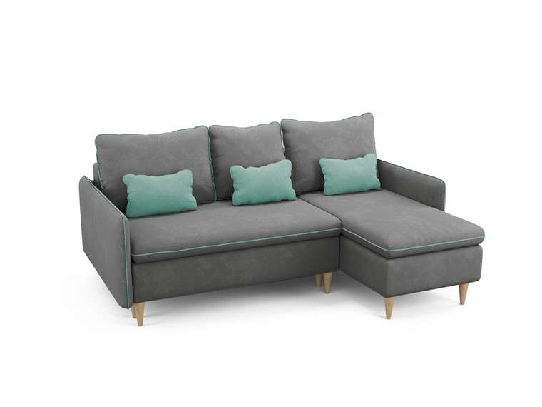 Угловой диван-кровать Ron серого цвета