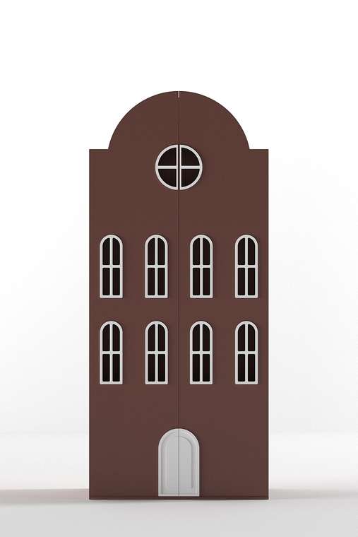 Двойной шкаф-домик Рига Medium коричневого цвета