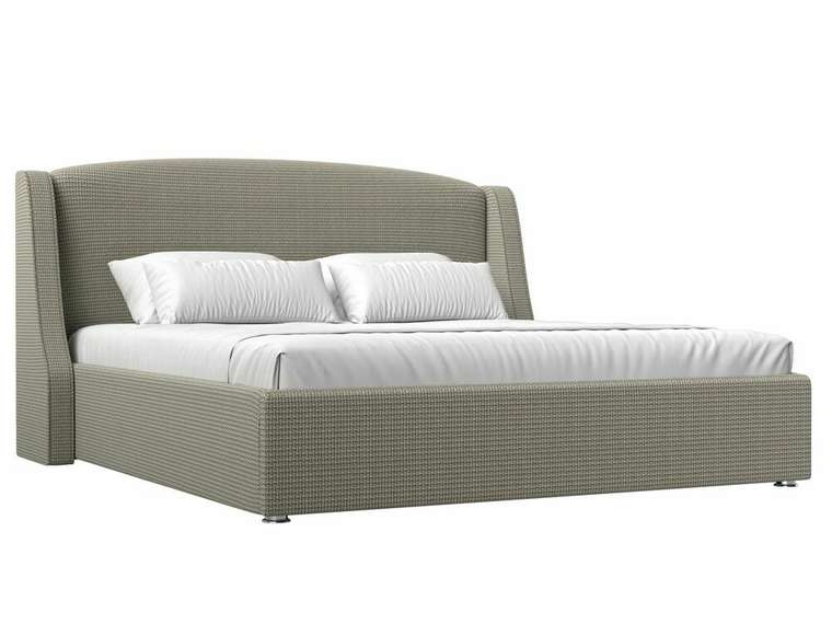 Кровать Лотос 180х200 бежево-серого цвета с подъемным механизмом