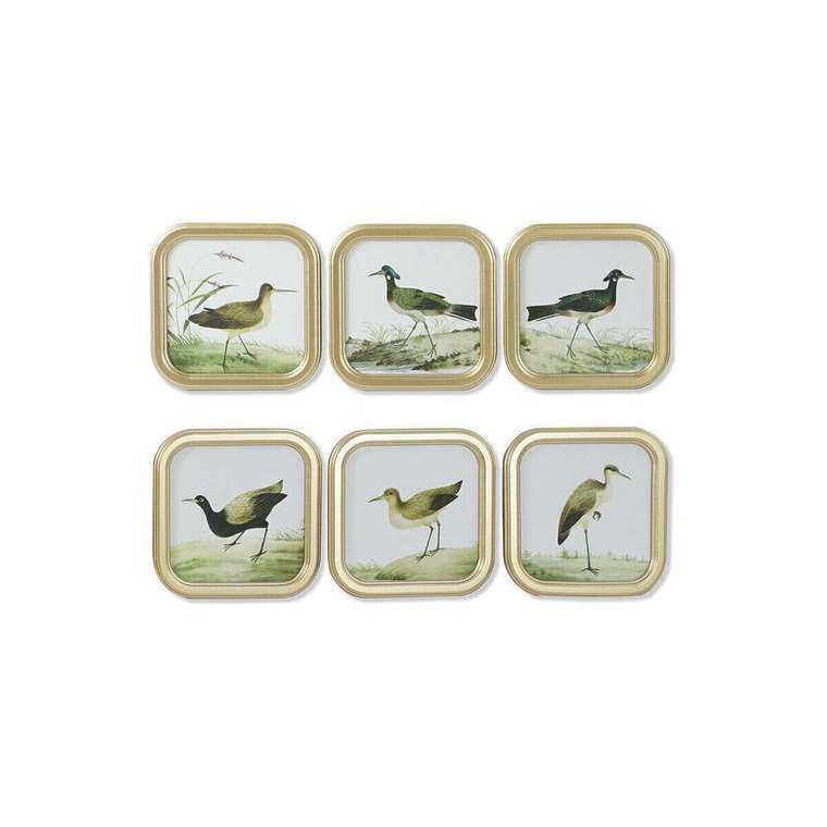 Картина птицы Cottage 30 x 2 x 30 cm (6 штук)