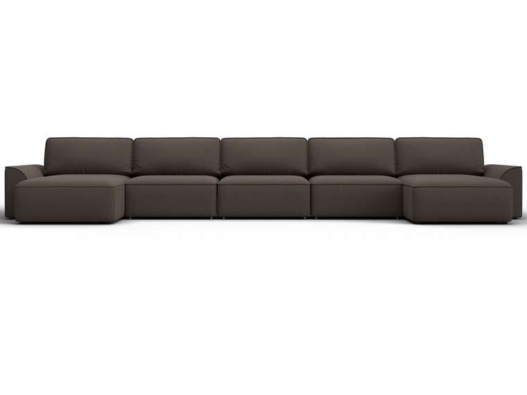 Угловой диван кровать Лига-048 МегаЛонг темно-коричневого цвета