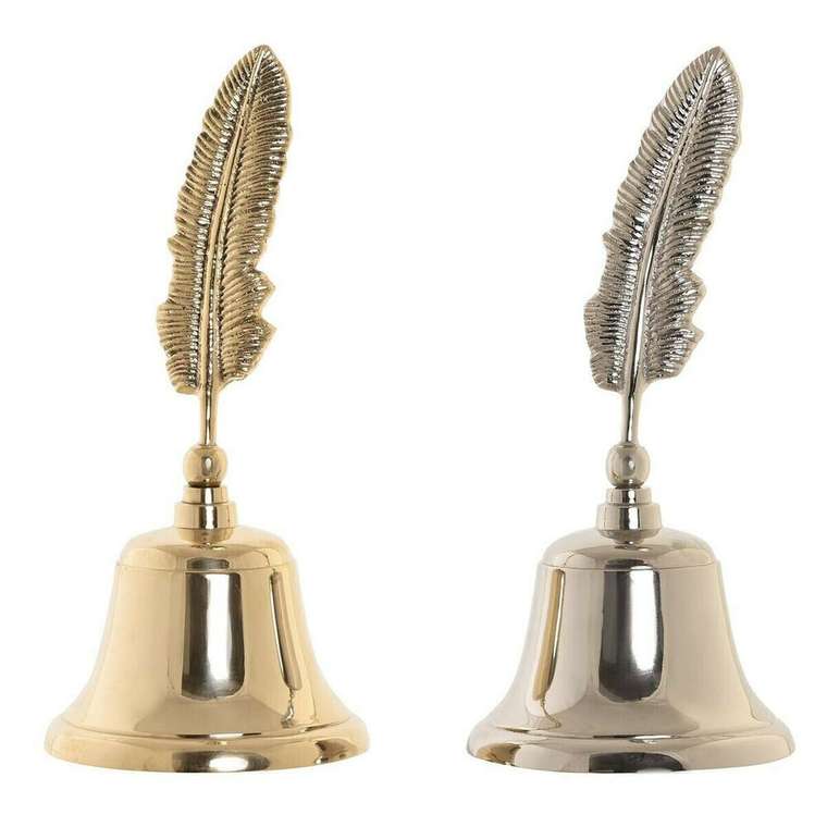 Декоративная фигура DKD Home Decor Колокольчик Позолоченный Серебристый Vintage 10 x 10 x 21 cm