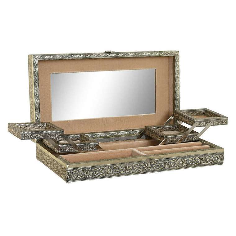 Шкатулка Белый Шампанское Деревянный Алюминий 38 x 20 x 7,5 cm