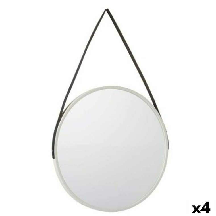 Настенное зеркало 1270 Белый Чёрный 45 x 45 x 3 cm круги (4 штук)