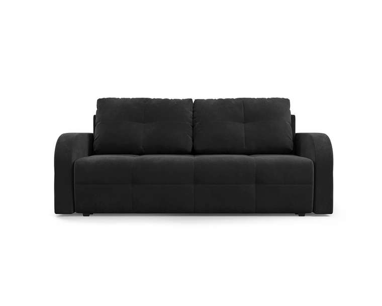 Прямой диван-кровать Марсель 3 черного цвета