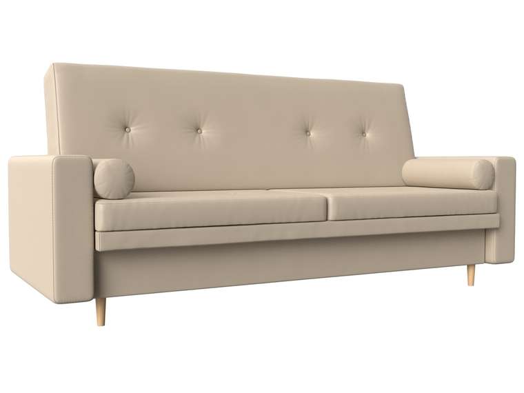 Прямой диван-кровать Белфаст бежевого цвета (книжка/экокожа)