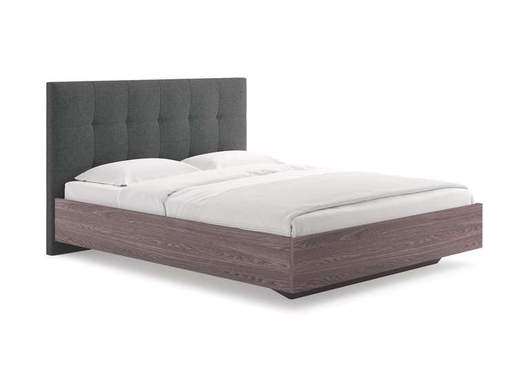 Кровать Vena 160х200 с изголовьем серого цвета без основания и подъемного механизма 