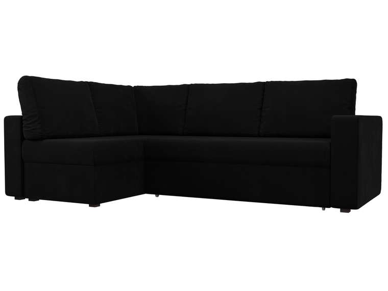 Угловой диван-кровать Оливер черного цвета левый угол