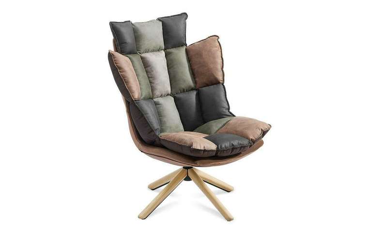 Кресло Husk коричнево-бежевого цвета
