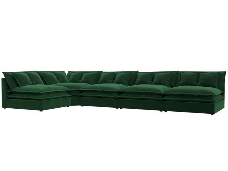 Угловой диван Лига 040 Лонг темно-зеленого цвета левый угол