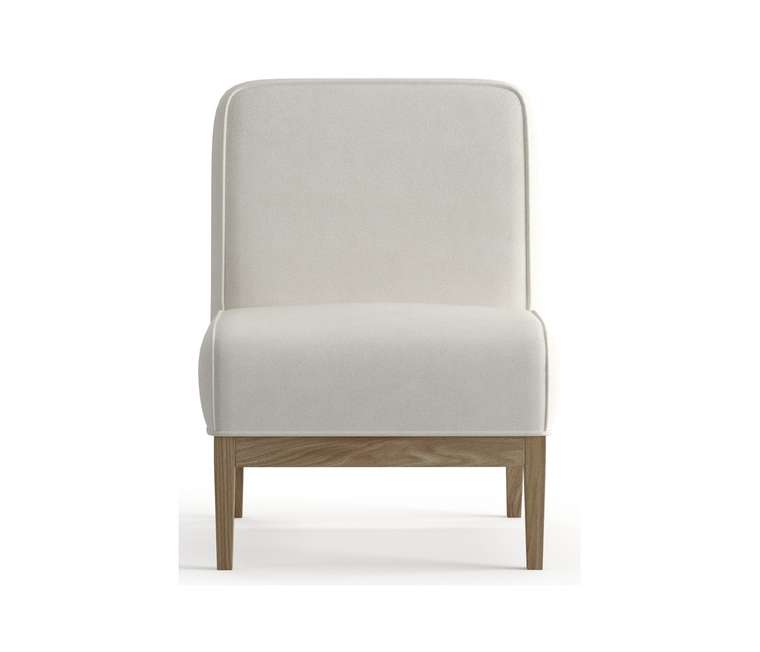 Кресло из велюра Арагорн белого цвета