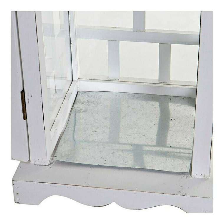 Фонарь DKD Home Decor Белый Стеклянный Сосна (22.5 x 22.5 x 47 cm)
