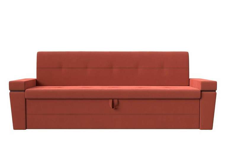 Прямой диван-кровать Деметра кораллового цвета
