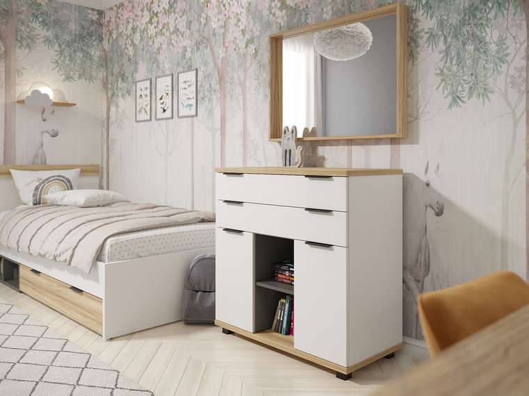 Комплект мебели для детской Скайлайт белого цвета