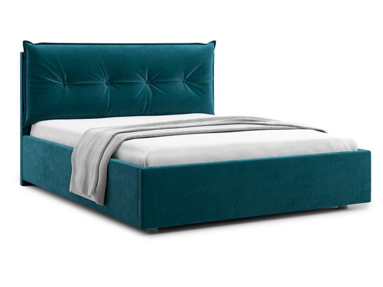 Кровать Cedrino 140х200 сине-зеленого цвета с подъемным механизмом
