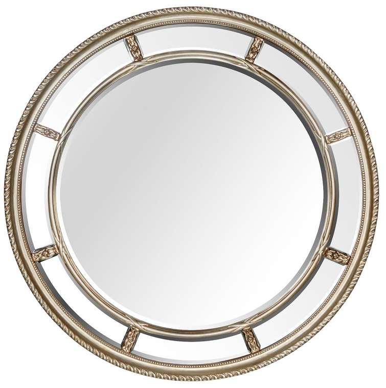 Большое круглое Настенное зеркало Prestige Silver  