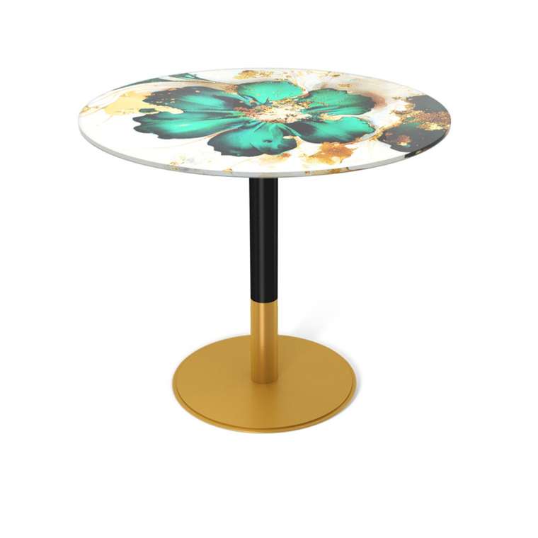 Обеденный стол Cosmic бирюзово-золотого цвета