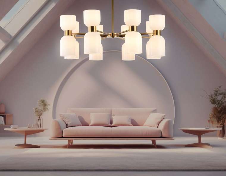 Люстра на штанге Heigh Light LH56095 (стекло, цвет белый)