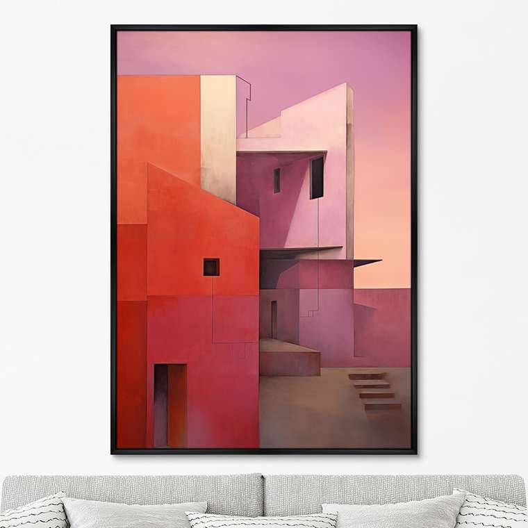 Репродукция картины Buildings, after sunset, No 1, 2024г.
